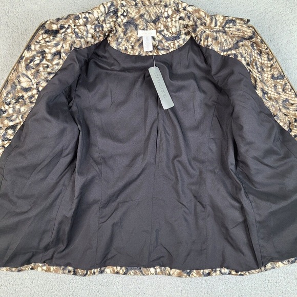 Chico’s Jacket‎ Womens Small 0 Brown Faux-Fur Queen Of Elegance Margaret Zip - Picture 11 of 16